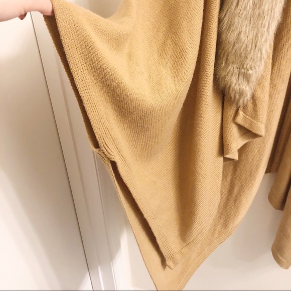 NY&C Faux Fur Poncho Cardigan - Picture 3 of 7